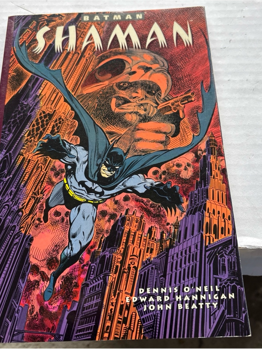 Warner Bros. Batman Shaman 1993- Graphic Cover in Black, Purple, Orange